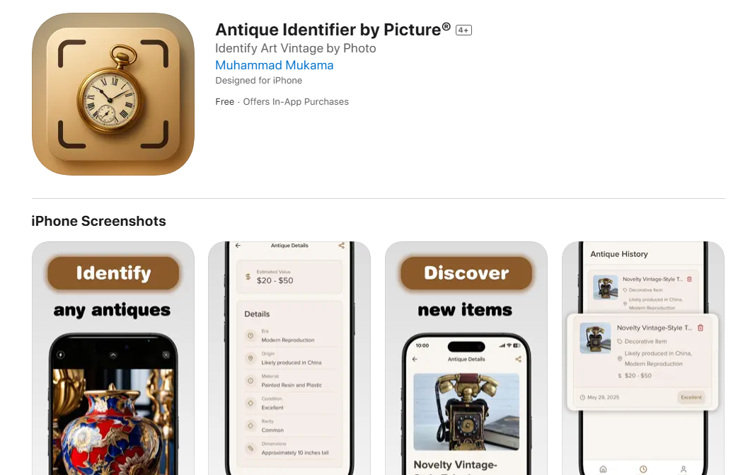 Antique Identifier - Treasure Detective App